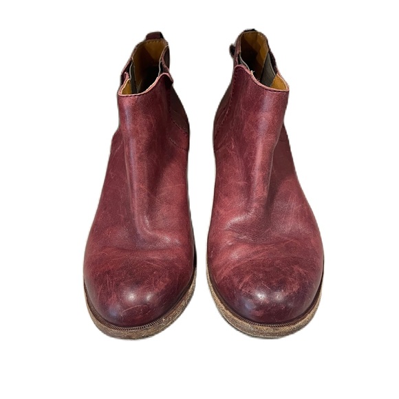 Kork Ease Velma Burgundy Red Leather Ankle Chelsea Boots Booties Womens 9 read - Picture 1 of 7